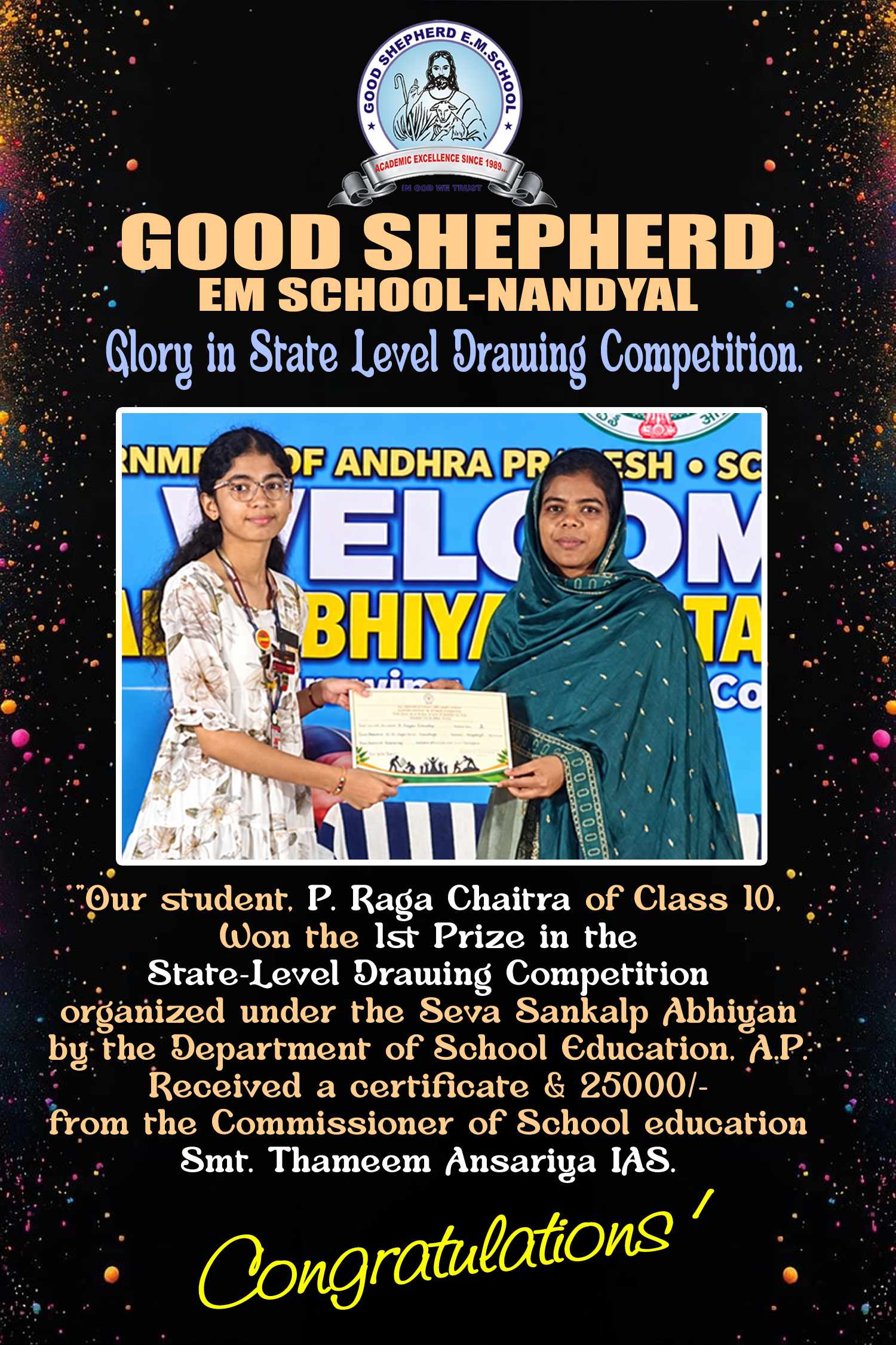 Glory in State Level Drawing Competition